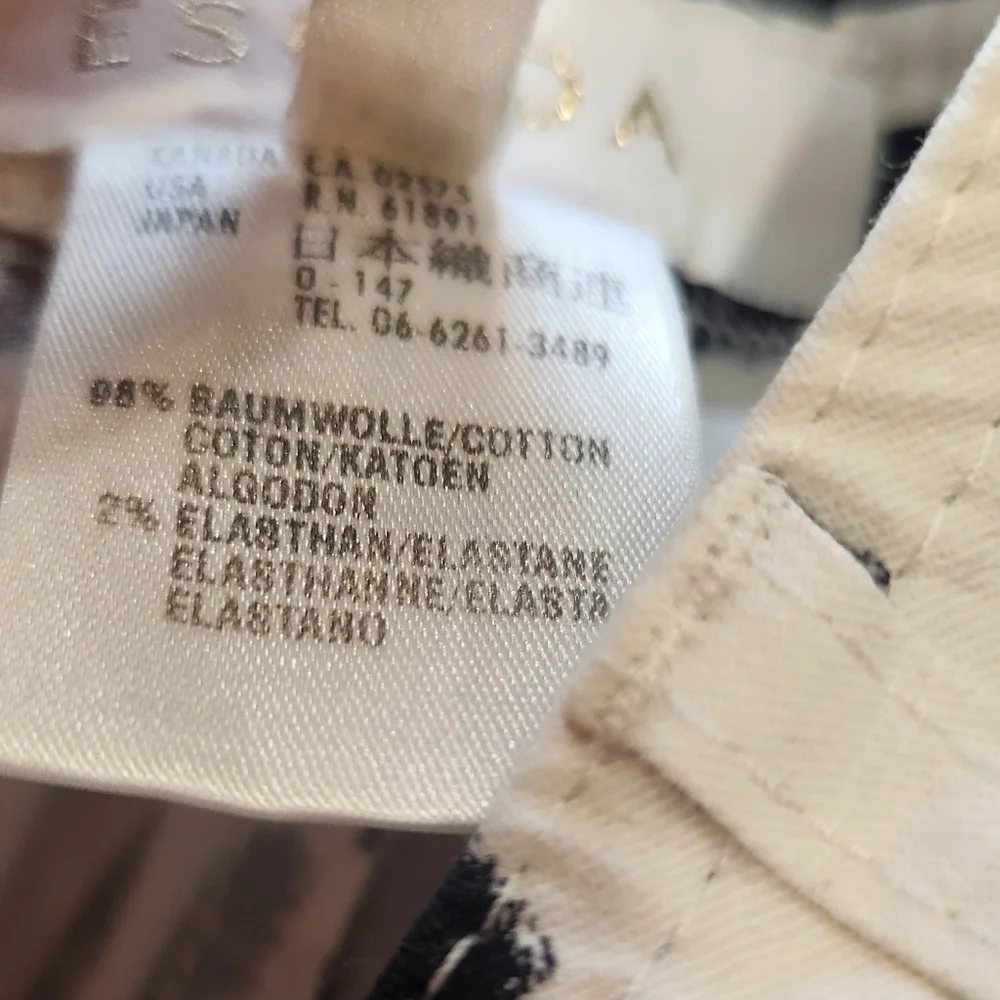 Escada White and Black Logo Pants 34 WAIST - Picture 4 of 8